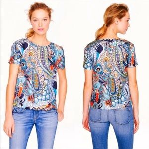 J.Crew Silk Moonglow Paisley Tee